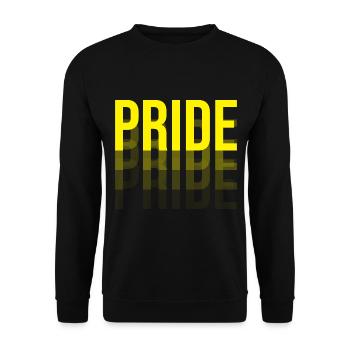 Gay Pride Typografie - Unisex Pullover - Schwarz - Vorne - Alina (178cm) & Michal (187cm)