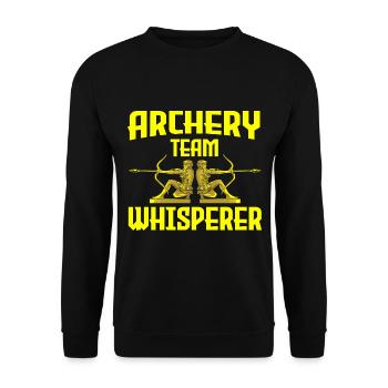 Bogenschütze Bogensport Pfeil Bogen Bogenschießen - Unisex Pullover - Schwarz - Vorne - Alina (178cm) & Michal (187cm)