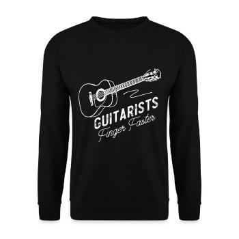 Guitariste drôle Jeu de mots Musicien - Sweat-shirt Unisexe - noir - Devant - Alina (178cm) & Michal (187cm)