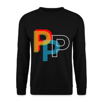 Letter P - Unisex Sweatshirt - black - Front - Alina (178cm) & Michal (187cm)