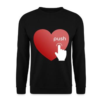 Poussez mon cœur - Sweat-shirt Unisexe - noir - Devant - Alina (178cm) & Michal (187cm)