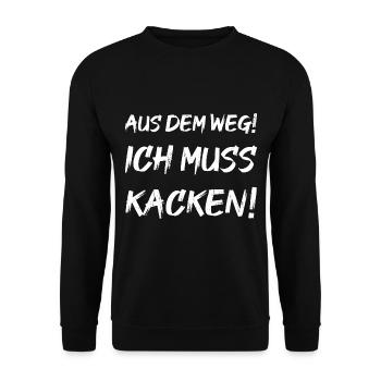 Aus dem Weg! ich muss kacken! - Unisex Pullover - Schwarz - Vorne - Alina (178cm) & Michal (187cm)