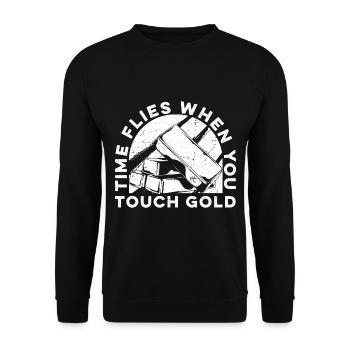 Gold Mining Gold Mine - Unisex Sweatshirt - black - Front - Alina (178cm) & Michal (187cm)