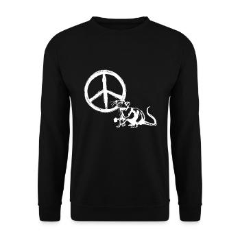 Rat de la paix Signe de la paix Graffiti Street Art - Sweat-shirt Unisexe - noir - Devant - Alina (178cm) & Michal (187cm)