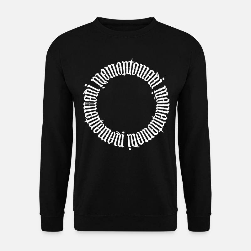 Ambigramm „Memento mori“ (weiß) - Unisex Pullover - Schwarz