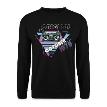 Millésime 1979 43e anniversaire Cadeau Cassette rétro - Sweat-shirt Unisexe - noir - Devant - Alina (178cm) & Michal (187cm)