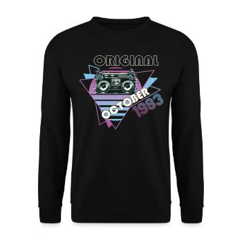 Vintage 1983 39 Cadeau Anniversaire Rétro Cassette - Sweat-shirt Unisexe - noir - Devant - Alina (178cm) & Michal (187cm)