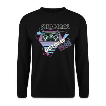 Vintage, 1988, 34e anniversaire, cadeau, cassette rétro - Sweat-shirt Unisexe - noir - Devant - Alina (178cm) & Michal (187cm)