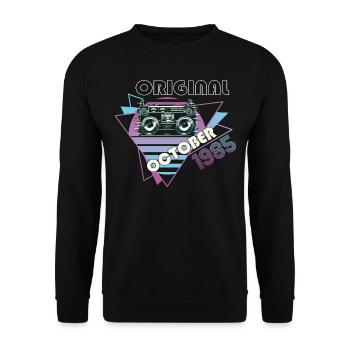 Vintage 1985 37 Cadeau Anniversaire Rétro Cassette - Sweat-shirt Unisexe - noir - Devant - Alina (178cm) & Michal (187cm)