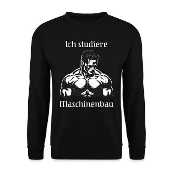 Maschinenbau Studenten Gym witzige Geschenkidee - Unisex Pullover - Schwarz - Vorne - Alina (178cm) & Michal (187cm)
