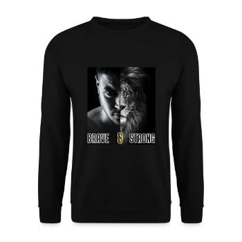 Brave and Strong - Unisex Pullover - Schwarz - Vorne - Alina (178cm) & Michal (187cm)