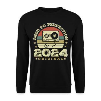 Idée Cadeau Anniversaire Vintage Original 2024 - Sweat-shirt Unisexe - noir - Devant - Alina (178cm) & Michal (187cm)