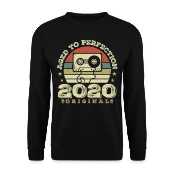 Idée Cadeau Anniversaire Vintage Original 2020 - Sweat-shirt Unisexe - noir - Devant - Alina (178cm) & Michal (187cm)