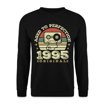 Idée Cadeau Anniversaire Vintage Original 1995 - Sweat-shirt Unisexe - noir - Devant - Alina (178cm) & Michal (187cm)