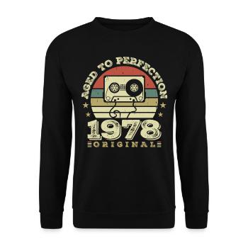 Idée Cadeau Anniversaire Vintage Original 1978 - Sweat-shirt Unisexe - noir - Devant - Alina (178cm) & Michal (187cm)
