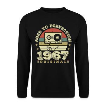 Idée Cadeau Anniversaire Vintage Original 1967 - Sweat-shirt Unisexe - noir - Devant - Alina (178cm) & Michal (187cm)