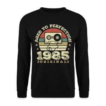 Idée Cadeau Anniversaire Vintage Original 1985 - Sweat-shirt Unisexe - noir - Devant - Alina (178cm) & Michal (187cm)