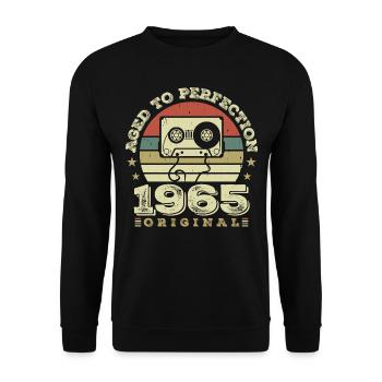 Idée Cadeau Anniversaire Vintage Original 1965 - Sweat-shirt Unisexe - noir - Devant - Alina (178cm) & Michal (187cm)