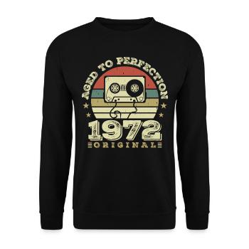 Original Vintage Jubiläumsgeschenkidee 1972 - Unisex Pullover - Schwarz - Vorne - Alina (178cm) & Michal (187cm)