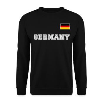 Germany jersey look GERMANY with flag flag - Unisex Sweatshirt - black - Front - Alina (178cm) & Michal (187cm)