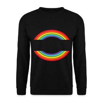Regenbogen anpassbares Geschenk für die Stimmung des Vornamens - Unisex Pullover - Schwarz - Vorne - Alina (178cm) & Michal (187cm)