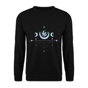 Pastell Goth Mond Witchy Halbmond - Unisex Pullover - Schwarz - Vorne - Alina (178cm) & Michal (187cm)
