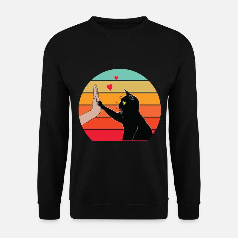 Katze High Five - Unisex Pullover - Schwarz