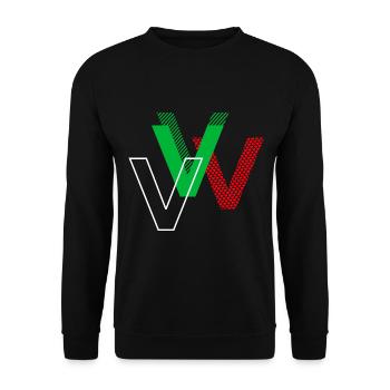 Lettre V - Sweat-shirt Unisexe - noir - Devant - Alina (178cm) & Michal (187cm)