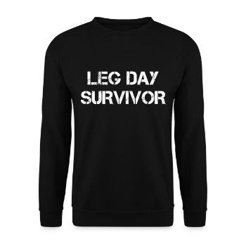 Leg Day Survivor - Unisex Pullover - Schwarz - Vorne - Alina (178cm) & Michal (187cm)