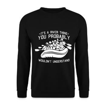 Rafting Wildwasser Kanu Kajak - Unisex Pullover - Schwarz - Vorne - Alina (178cm) & Michal (187cm)