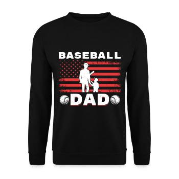 Amerikanischer Baseball Vater Sohn - Unisex Pullover - Schwarz - Vorne - Alina (178cm) & Michal (187cm)