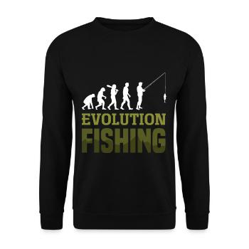 Fishing Evolution Dad Fisherman for Father's Day - Unisex Pullover - Schwarz - Vorne - Alina (178cm) & Michal (187cm)