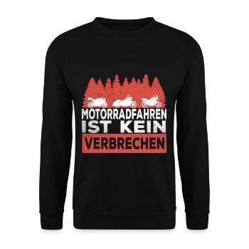 Motorradfahren ist kein Verbrechen Motorrad Fahrer - Unisex Pullover - Schwarz - Vorne - Alina (178cm) & Michal (187cm)