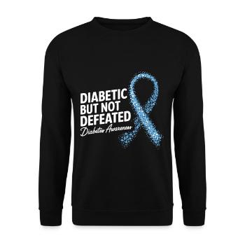 Unstoppable Warrior Diabetes Awareness Ribbon - Unisex Sweatshirt - black - Front - Alina (178cm) & Michal (187cm)
