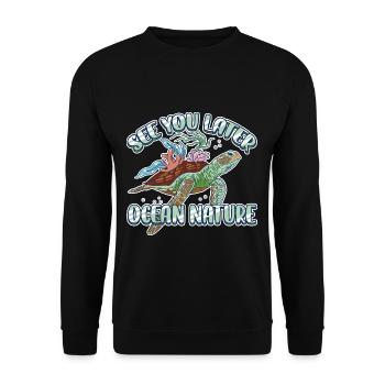See You Later Ocean Nature Marine Biologist - Unisex Sweatshirt - black - Front - Alina (178cm) & Michal (187cm)