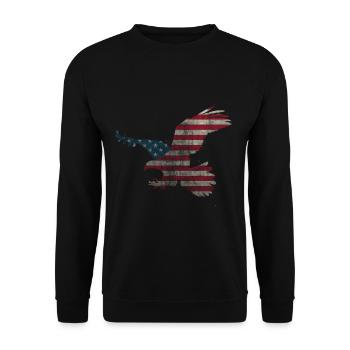 Eagle American Flag July 4 USA Patriotic - Unisex Sweatshirt - black - Front - Alina (178cm) & Michal (187cm)