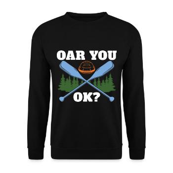 Rafting Wildwasser Kanu Kajak - Unisex Pullover - Schwarz - Vorne - Alina (178cm) & Michal (187cm)