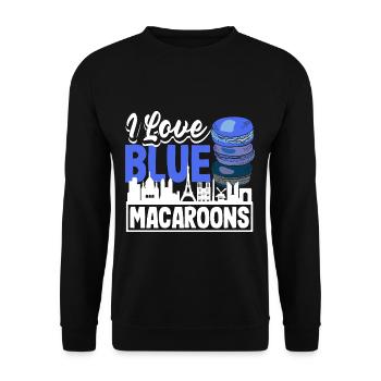 I Love Blue Macaroons Paris France Patisserie - Unisex Sweatshirt - black - Front - Alina (178cm) & Michal (187cm)