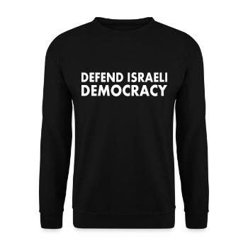 Defend israeli democracy - Unisex Sweatshirt - black - Front - Alina (178cm) & Michal (187cm)