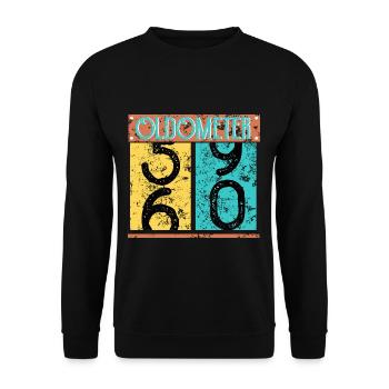 60th Birthday Gift Oldometer 59 to 60 T-Shirt - Unisex Sweatshirt - black - Front - Alina (178cm) & Michal (187cm)