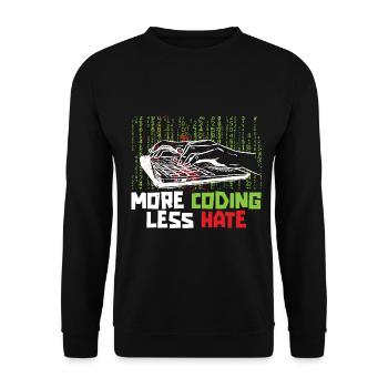 Programmeur Coder Développeur de logiciels - Sweat-shirt Unisexe - noir - Devant - Alina (178cm) & Michal (187cm)
