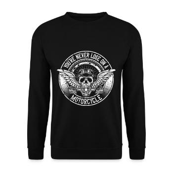 Never Lose Vintage Motorcycle Club Enthusiast - Unisex Sweatshirt - black - Front - Alina (178cm) & Michal (187cm)