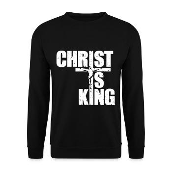 Le Christ est roi Foi chrétienne Religieux - Sweat-shirt Unisexe - noir - Devant - Alina (178cm) & Michal (187cm)