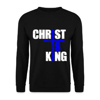 Le Christ est roi Foi chrétienne Religieux - Sweat-shirt Unisexe - noir - Devant - Alina (178cm) & Michal (187cm)