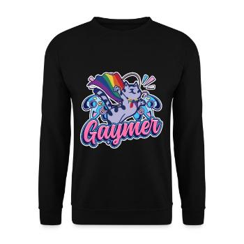 Gaymer Rainbow Gaming Égalité LGBT Pride - Sweat-shirt Unisexe - noir - Devant - Alina (178cm) & Michal (187cm)