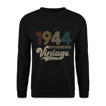 Vintage Birthday 1944 - Unisex Sweatshirt - black - Front - Alina (178cm) & Michal (187cm)