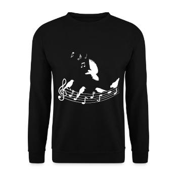 Chant des oiseaux Nature Musiciens Musique d’oiseaux - Sweat-shirt Unisexe - noir - Devant - Alina (178cm) & Michal (187cm)