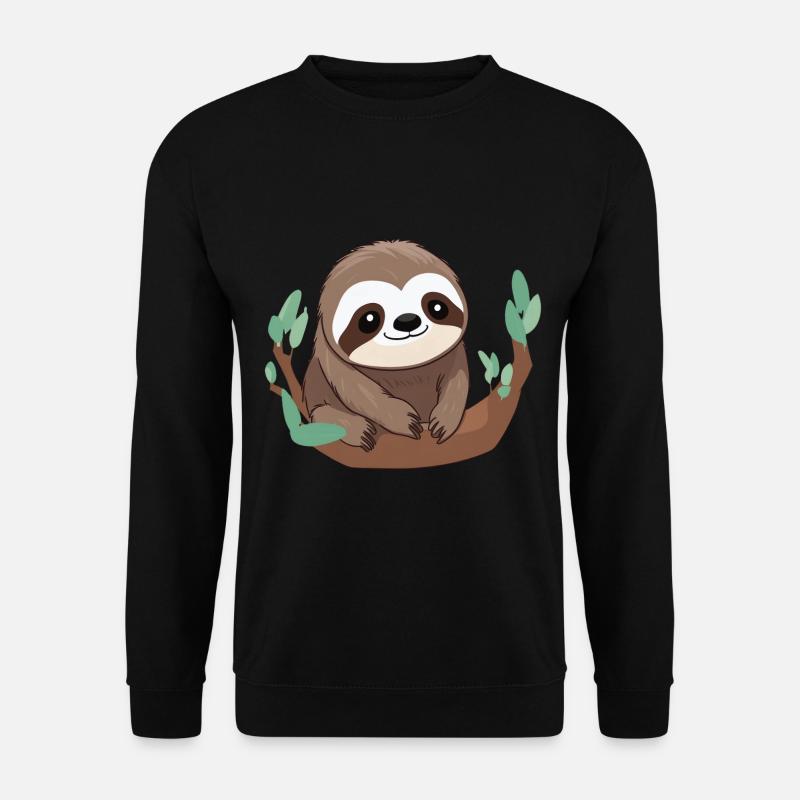 Süßes Faultier Geschenk - Unisex Pullover - Schwarz