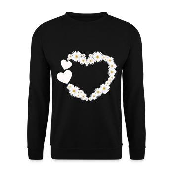 Daisy Flower Heart Women Gardener - Unisex Sweatshirt - black - Front - Alina (178cm) & Michal (187cm)