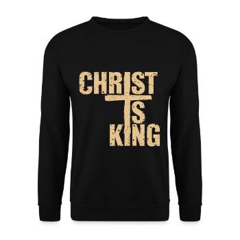 Le Christ est roi Foi chrétienne Religieux - Sweat-shirt Unisexe - noir - Devant - Alina (178cm) & Michal (187cm)